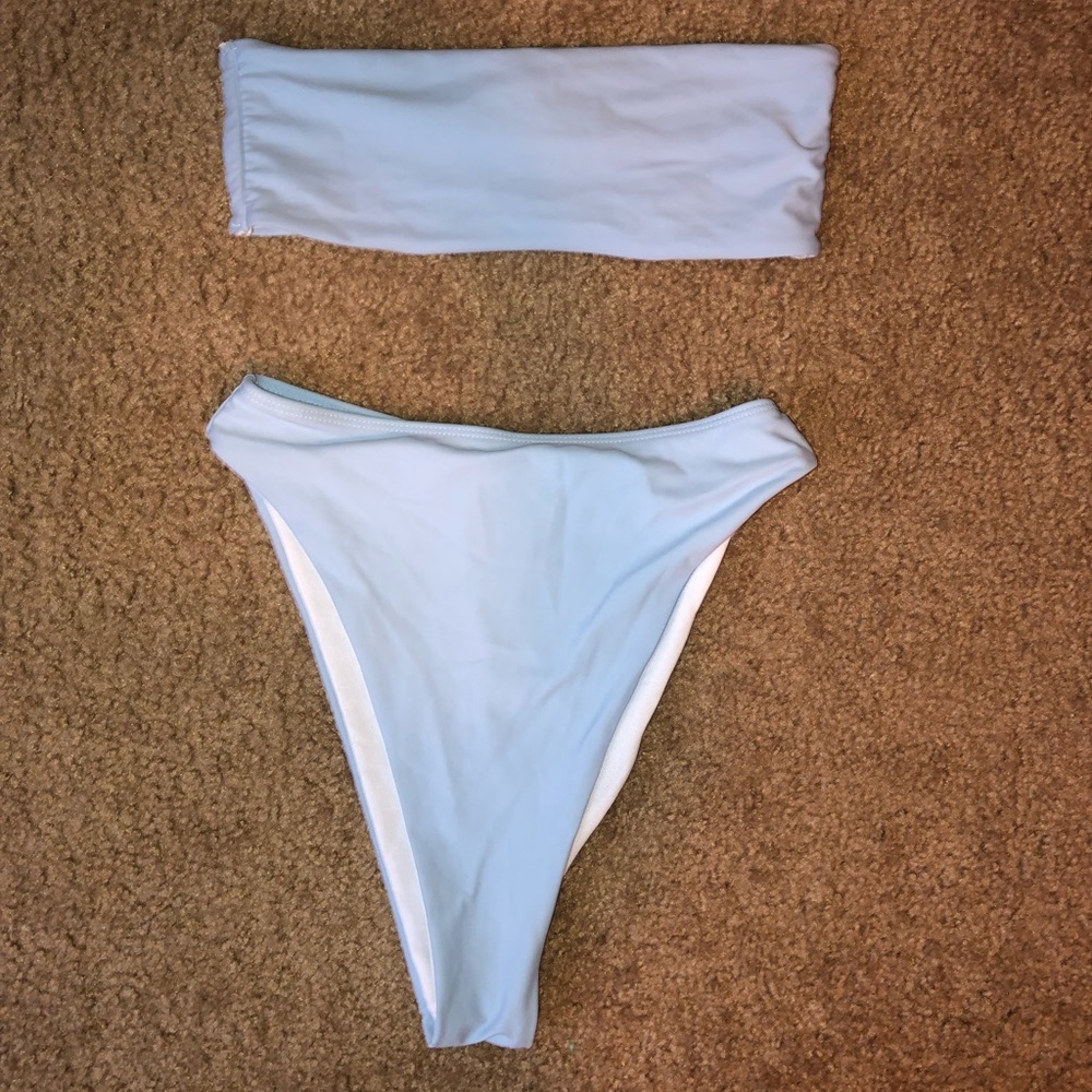 ASOS light blue highwaisted bikini